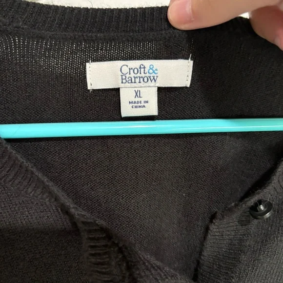 Croft & Barrow Womens Cardigan Buttons Black Sweater XL - Picture 4 of 7